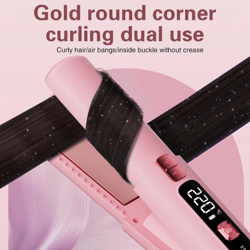 New Mini Wireless Straightener Portable Curler, Multi-Function Professional Hair Styling Tool 6 Temperature Settings