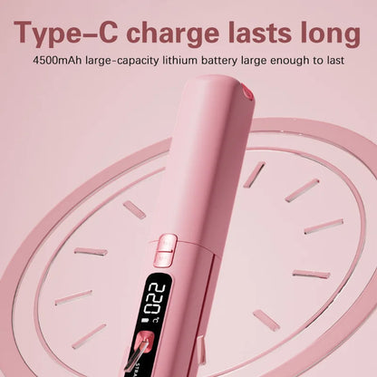 New Mini Wireless Straightener Portable Curler, Multi-Function Professional Hair Styling Tool 6 Temperature Settings