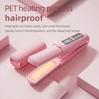 New Mini Wireless Straightener Portable Curler, Multi-Function Professional Hair Styling Tool 6 Temperature Settings
