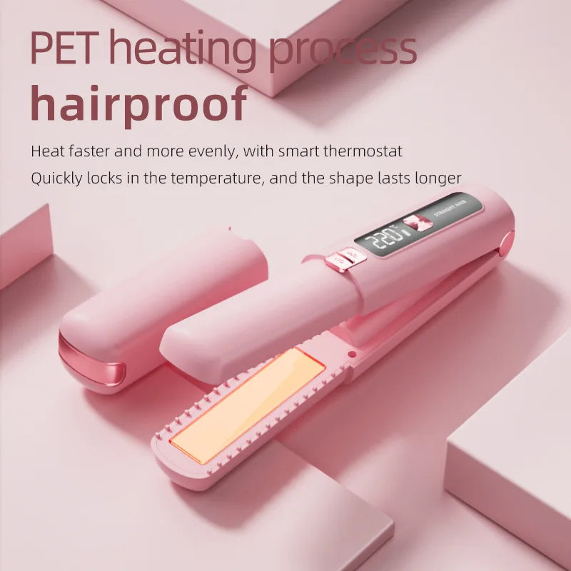 New Mini Wireless Straightener Portable Curler, Multi-Function Professional Hair Styling Tool 6 Temperature Settings