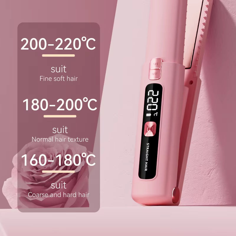 New Mini Wireless Straightener Portable Curler, Multi-Function Professional Hair Styling Tool 6 Temperature Settings