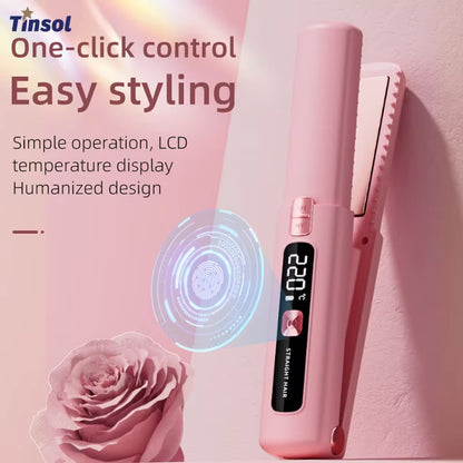 New Mini Wireless Straightener Portable Curler, Multi-Function Professional Hair Styling Tool 6 Temperature Settings